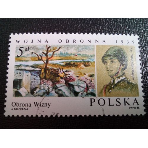 Timbre Pologne Yt 2803 Défense De Wizny, Capt. Wladyslaw Raginis 1985 ( 070304 )