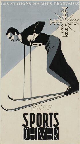 Affiche S.N.C.F Sports D'hiver