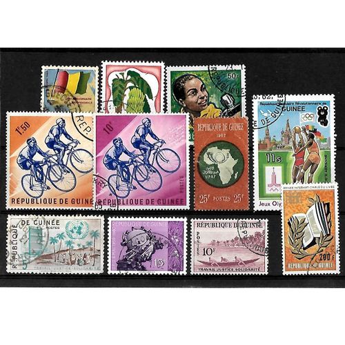 Guinée-Lot De 11 Timbres Oblitérés-Très Bon Etat