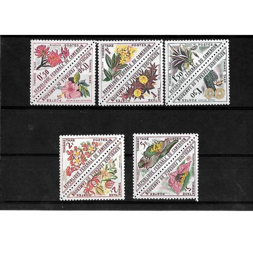 Cameroun-Taxes-Fleurs Diverses-Lot De 10 Timbres Neufs**-Gomme Intacte-1 Er Choix