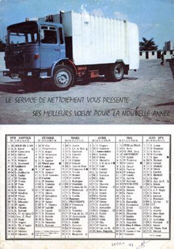 Calendrier Des Éboueurs 1978