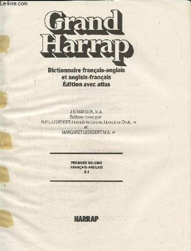 Grand Harrap- Dictionnaire Anglais Français Et Français Anglais En 4 Volumes