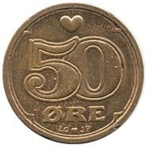 Pièce 50 Ore Danemark - 1989