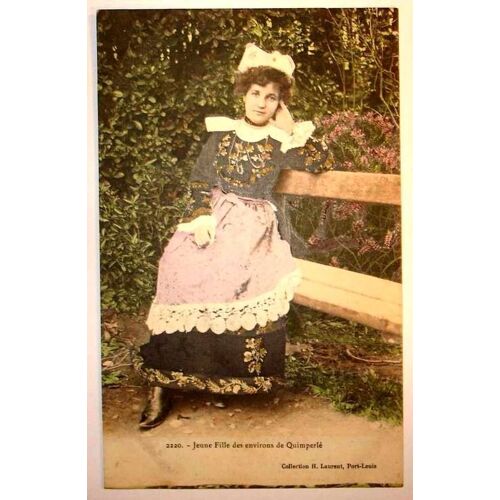 Carte Postale Ancienne Coloree Bretagne Jeune Fille Des Environs De Quimperle