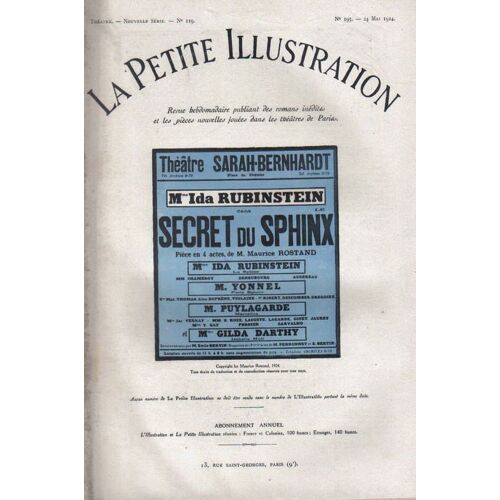 La Petite Illustration - Théâtre  N° 119 : Le Secret Du Sphinx