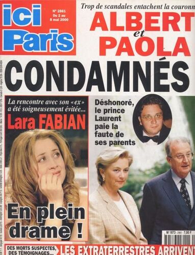 Ici Paris / 02-05-2000  N° 2861 : Lara Fabian (2p) - Etienne Daho (1p) - Virginie Ledoyen (2p) - Luke Perry (1p) - Renaud (1p) - Mariah Carey (1,5p) - Joe Dassin (2p)