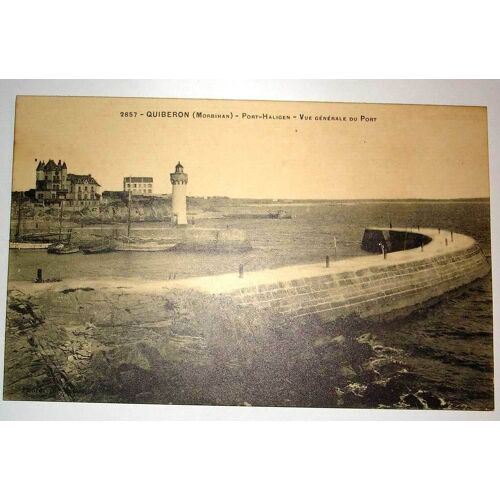 Carte Postale Ancienne Quiberon Morbihan Port Haliguen Vue Generale Du Port