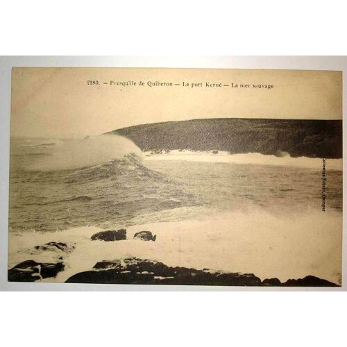 Carte Postale Ancienne Presqu Ile De Quiberon Le Port Kerne La Mer Sauvage