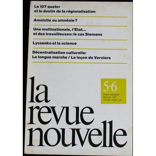 La Revue Nouvelle  N° 5 : Lyssenko Et La Science / Le Cas Siemens