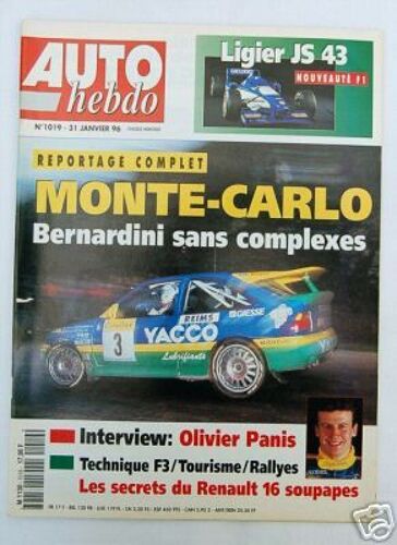 Auto Hebdo N 1019 31 Janc 96 Monte Carlo Olivier Panis
