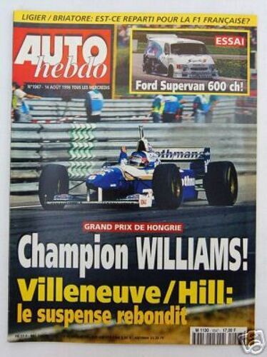 Auto Hebdo N 1047 14 Aout 96 Williams Villeneuve Hill