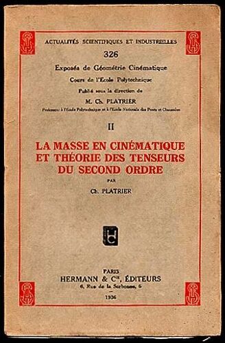 La Masse En Cinematique Et Theorie Des Tenseurs Du Second Ordre
