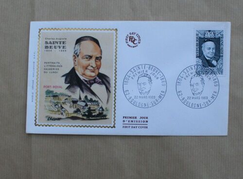 Enveloppe  Premier Jour  "Sainte- Beuve"  1969, Motif En Soie
