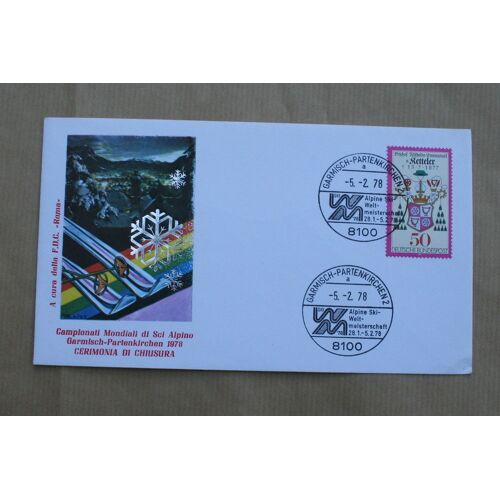Enveloppe  Championnats Mondiaux De Ski Alpin, Allemagne, 1978