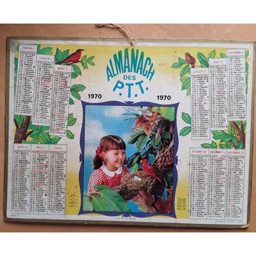 Almanach Des Ptt Année 1970 - Fillette Avec Oiseaux
