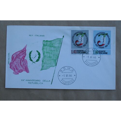 Enveloppe Italie  : Anniversaire De La Republique  1966