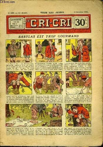 Cri-Cri N°680, 14ème Année : Babylas Est Trop Gourmand