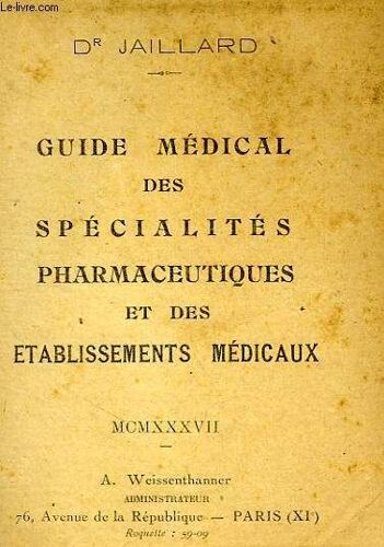 Guide Medical Des Specialites Pharmaceutiques Et Des Etablissements Medicaux