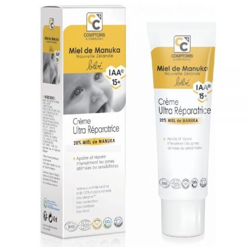 Crème Ultra Réparatrice Bébé Bio - Miel De Manuka Iaa 15+ 40 Ml - Comptoirs Et Compagnies 