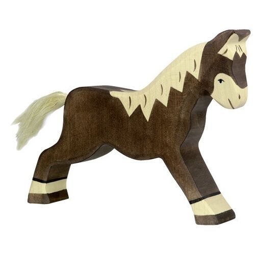 Figurine Cheval au galop, marron