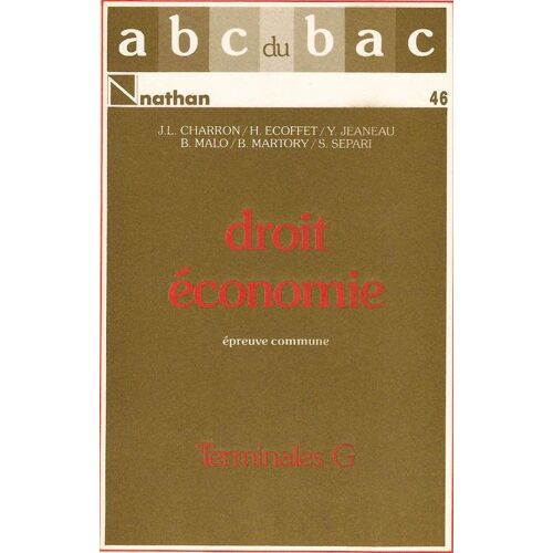 Economie Et Droit Terminale G