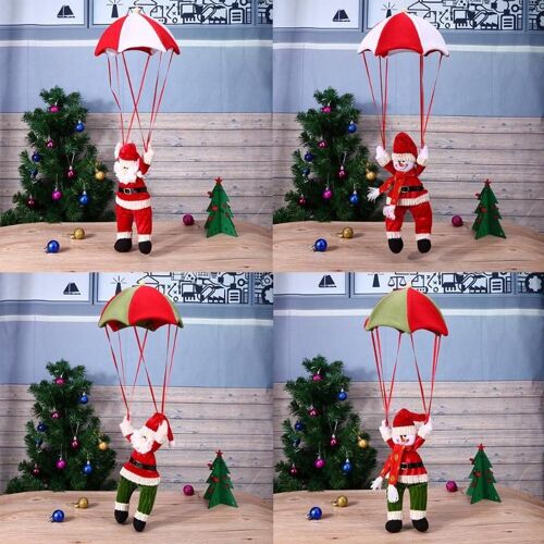 Poupée de noël, père noël, bonhomme de neige, pendentif Parachute, ornements suspendus pour arbre de noël, fournitures de décoration