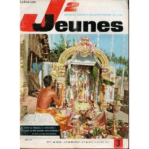 J2 Jeunes - N° 3 - 21 Janvier 1965 - Les Caribous Par Péleprat - Bernard Halpern Par Hempay Et Rigot - Indonésie - Epiphanie Romaine - Charles Aznavour - Quand Le Bâtiment Va - Le Blue Bird Viii -(...)