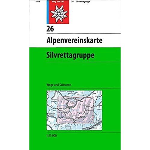 Dav Alpenvereinskarte 26 Silvrettagruppe 1 : 25 000 Mit Wegmarkierungen Und Skirouten