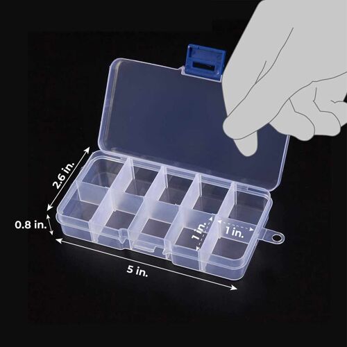 Xm Grille De Rangement En Plastique Transparent Réglable Boîte À Outils Pour Bijoux Petites Pièces Perles Boucles D'oreilles Petits Articles Boîte De Rangement Pour Pilules