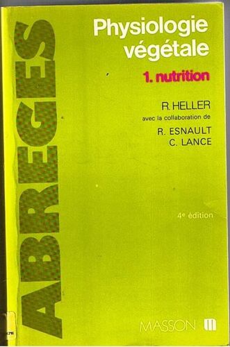 Physiologie Végétale - N° 1 - Physiologie Végétale