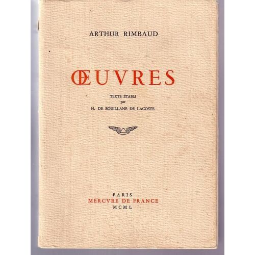 Oeuvres. Vers Et Proses
