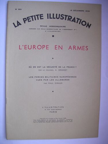 La Petite Illustration  N° 801 : L'europe En Armes