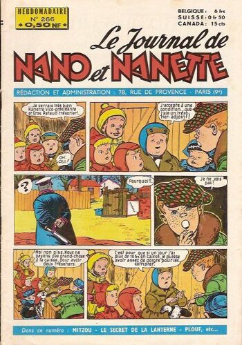 Le Journal De Nano Et Nanette N° 266 : Mitzou - Plouf...