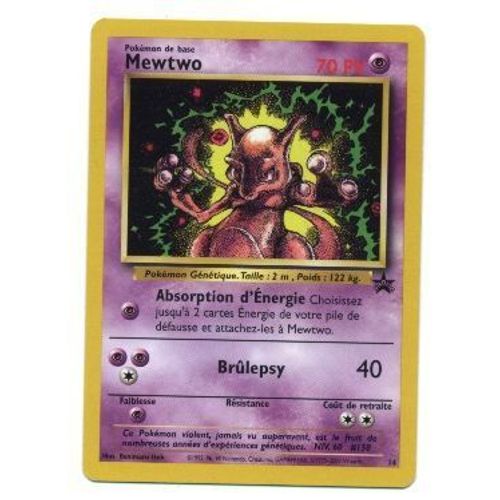Pokemon Promo Carte Francaise Black Star N° 14 Mewtwo