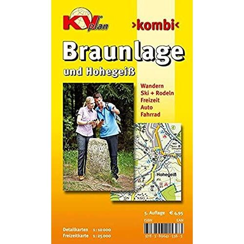 Braunlage & Hohegeiß, Kvplan, Wanderkarte/Radkarte/Stadtplan, 1:25.000 / 1:10.000