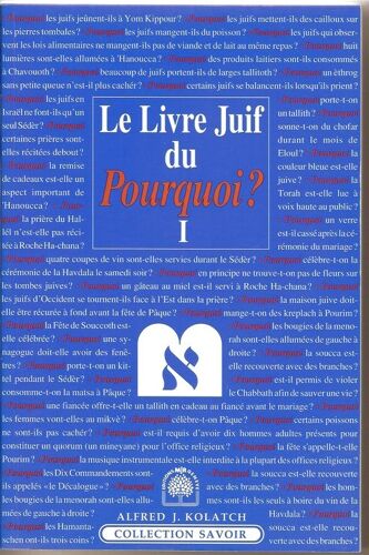 Le Livre Juif Du Pourquoi ? Tome 1