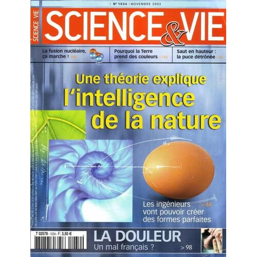 Science Et Vie N° 1034 : Une Théorie Explique L'intelligence De La Nature / La Fusion Nucléaire Ça Marche / La Douleur : Un Mal Français ?