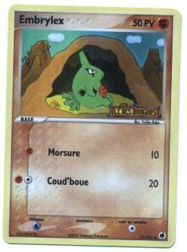 Pokemon Francaise Ex Ile Des Dragons Holo Inv N° 51/101 Embrylex