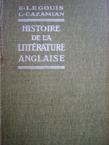 Histoire De La Litterature Anglaise