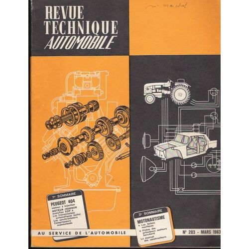 Revue Technique Automobile  N° 203 : Revue Technique Automobile Peugeot 404 Moteur À Injection