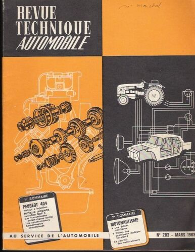 Revue Technique Automobile  N° 203 : Revue Technique Automobile Peugeot 404 Moteur À Injection