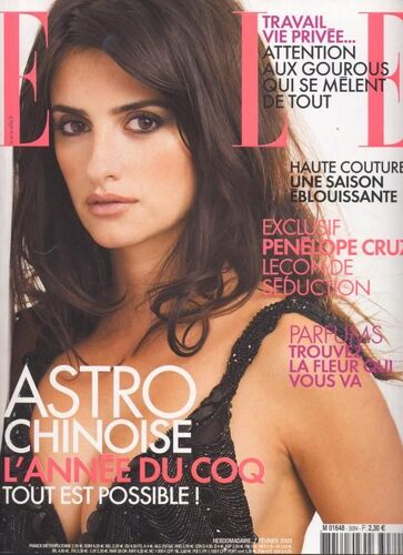 Elle / 07-02-2005  N° 3084 : Penelope Cruz (6p) - Javier Bardem (2p) - Dustin Hoffman (4p) - Michael Bublé (2p)