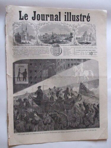 Le Journal Illustré Ville De Sees 23/12/1866  N° 149 : Fete De New-York En L'honneur De La Pose Télégraphe Électrique Trans.Civita-Vecchia.Péselnicks,Danse Régiments Russes.Robe Polonaise