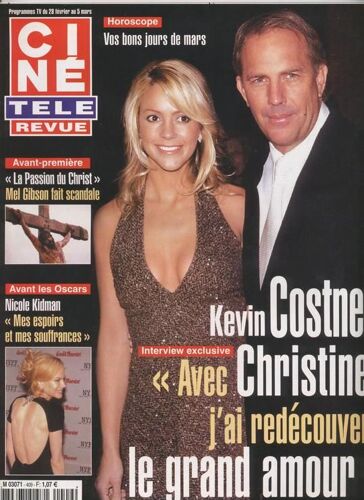 Ciné Télé Revue / 26-02-2004 N° 9 : Kevin Costner (4p) - Nicole Kidman (4p) - Mel Gibson (4p) - Jean Jacques Debout (2p) - Erich Von Stroheim (2p) - Jane Powell (2p)