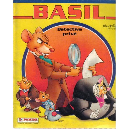 Album Figurines Panini  -  N° 1 : Basil Détective Privé - The Walt Disney Company 1986 -
