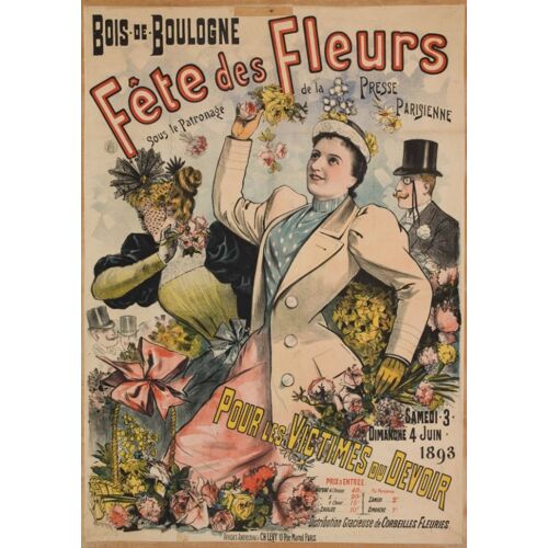 Affiche Fête Des Fleurs Bois De Boulogne 1893