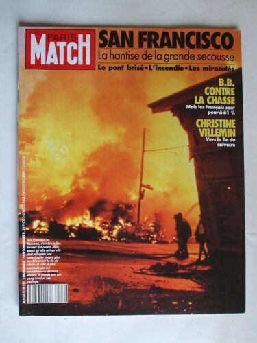 Paris Match  N° 2110 : San Francsco En Flammes. B.B. Contre La Chasse