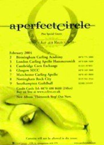 A Perfect Circle - Uk Tour 2004 - Affiche / Poster Envoi En Tube