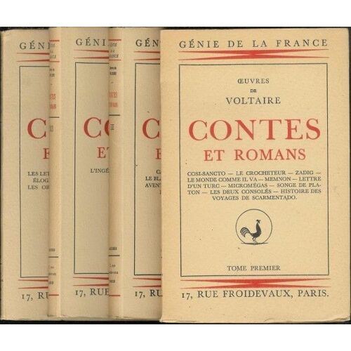 Oeuvres De Voltaire Contes Et Romans En 4 Volumes
