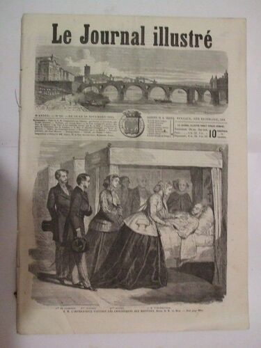 Le Journal Illustré  N° 92 : L'impératrice Visitant Les Cholériques Aux Hopitaux. Le Pape Et Ses Camériers Secrets.Le Maréchal O'donnel,Président Du Conseil Des Ministre En Espagne.L'ile D'héligoland